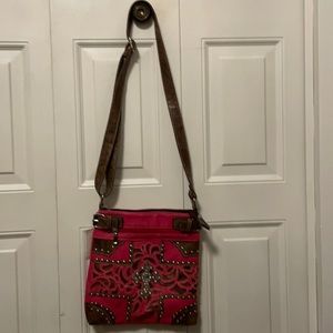 Small leather embellished bag